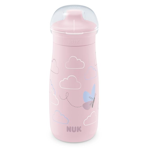 Nuk Biberon Mini-Me Sip Cup - con coperchio a prova di morso 300 ml - Farfalla - Rosa