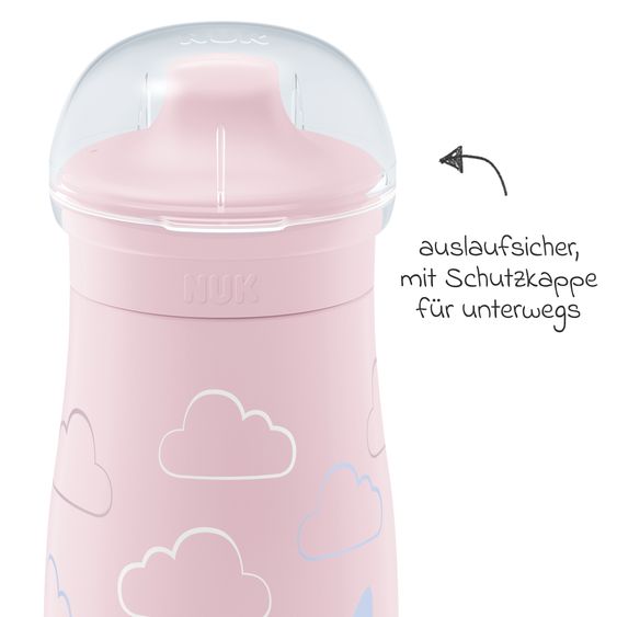 Nuk Trinkflasche Mini-Me Sip Cup - mit bissfestem Trinkaufsatz 300 ml - Schmetterling - Rosa