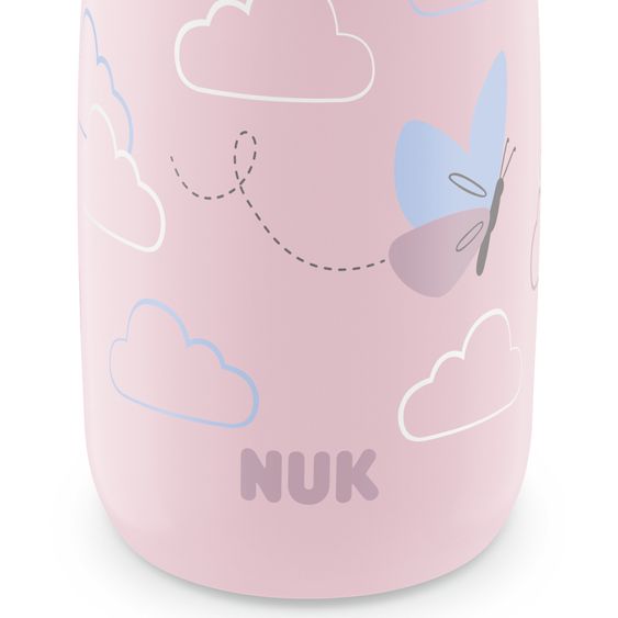 Nuk Trinkflasche Mini-Me Sip Cup - mit bissfestem Trinkaufsatz 300 ml - Schmetterling - Rosa