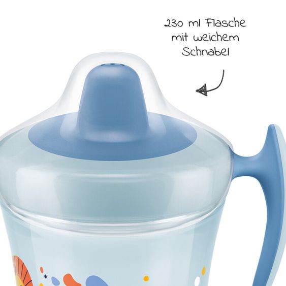 Nuk Trinklern-Becher Evolution Trainer Cup 230 ml - mit weichem Schnabel - Blau