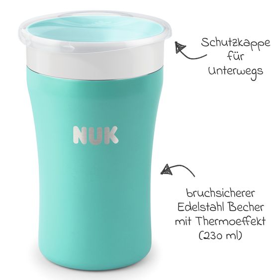 Nuk Magic Cup stainless steel 230 ml - Turquoise