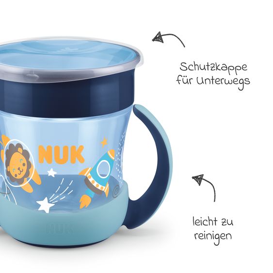 Nuk Trinklern-Becher Mini Magic Cup 160 ml - Glow in the Dark - Blau