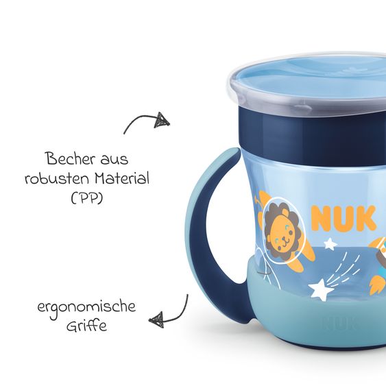 Nuk Trinklern-Becher Mini Magic Cup 160 ml - Glow in the Dark - Blau