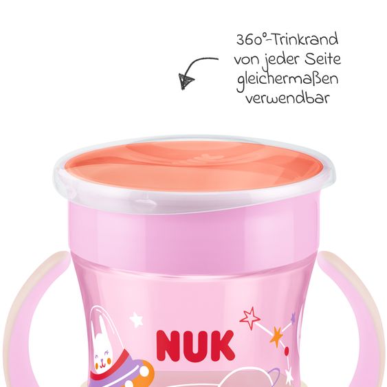 Nuk Trinklern-Becher Mini Magic Cup 160 ml - Glow in the Dark - Rosa