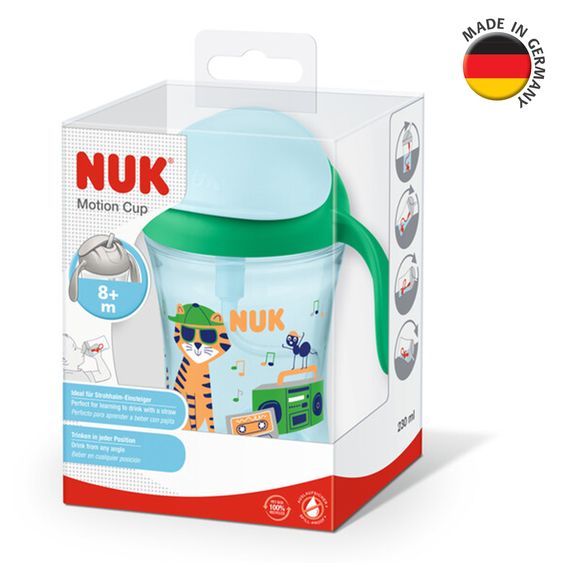 Nuk Motion Cup 230 ml - con cannuccia morbida - verde