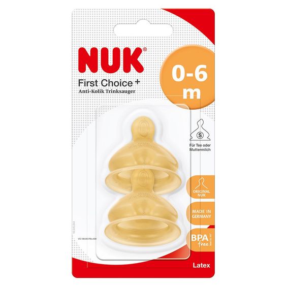 Nuk Trinksauger 2er Pack First Choice Plus - Latex Gr. 1 S
