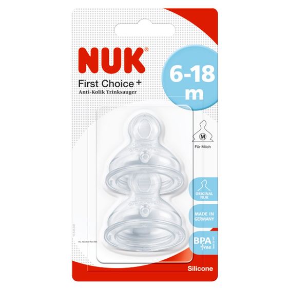 Nuk Tettarella 2-pack First Choice Plus - silicone taglia 2 M