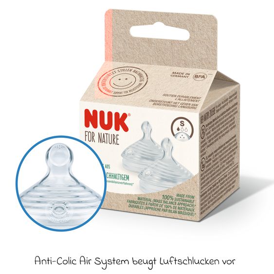 Nuk Trinksauger 2er Pack for Nature - Silikon Gr. L