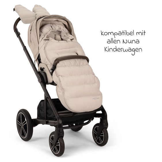 Nuna 2-tlg. Winter-Kinderwagen-Set mit Fußsack und Handschuhe - Biscotti