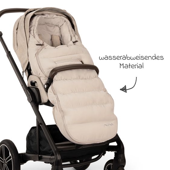 Nuna 2-tlg. Winter-Kinderwagen-Set mit Fußsack und Handschuhe - Biscotti