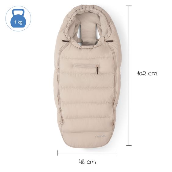 Nuna 2-tlg. Winter-Kinderwagen-Set mit Fußsack und Handschuhe - Biscotti