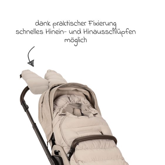 Nuna 2-tlg. Winter-Kinderwagen-Set mit Fußsack und Handschuhe - Biscotti