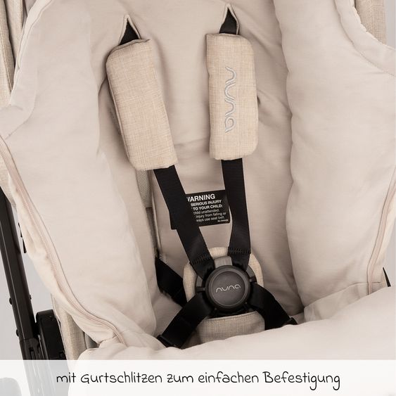 Nuna 2-tlg. Winter-Kinderwagen-Set mit Fußsack und Handschuhe - Biscotti