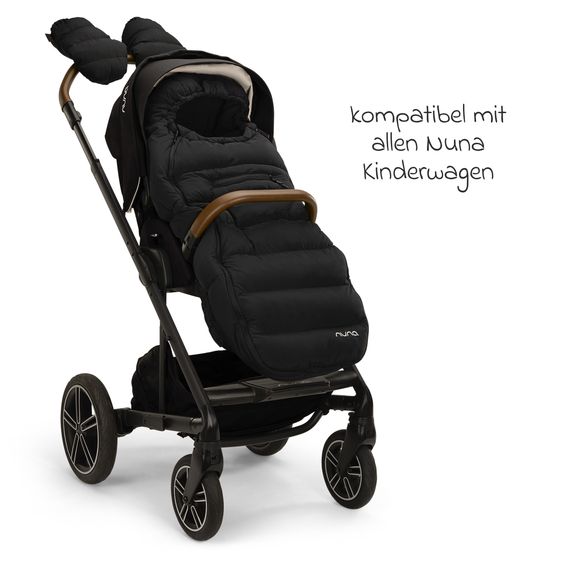 Nuna 2-tlg. Winter-Kinderwagen-Set mit Fußsack und Handschuhe - Caviar