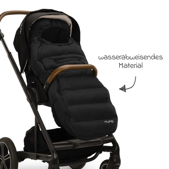 Nuna 2-tlg. Winter-Kinderwagen-Set mit Fußsack und Handschuhe - Caviar