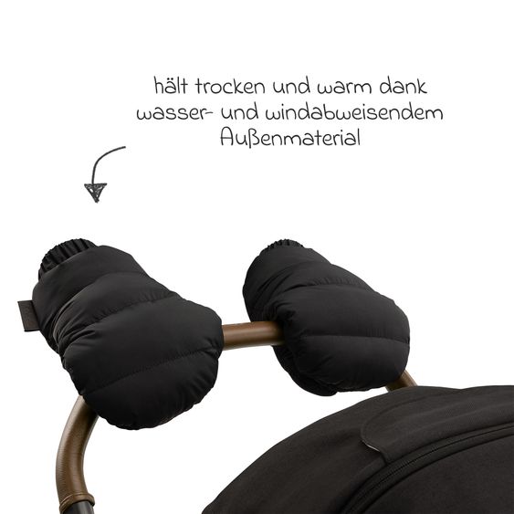 Nuna 2-tlg. Winter-Kinderwagen-Set mit Fußsack und Handschuhe - Caviar