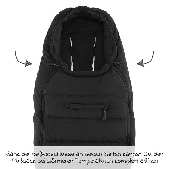 Nuna 2-tlg. Winter-Kinderwagen-Set mit Fußsack und Handschuhe - Caviar