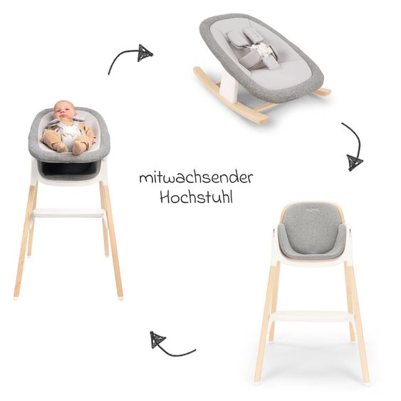 Nuna 2in1 Hochstuhlaufsatz & Wippe für BRYN von Geburt - 6 Monate (bis 9 kg) - Heritage