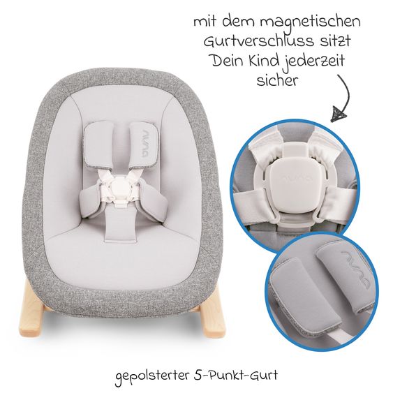 Nuna 2in1 Hochstuhlaufsatz & Wippe für BRYN von Geburt - 6 Monate (bis 9 kg) - Heritage