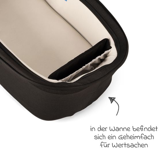 Nuna 2in1 Kombi-Kinderwagen-Set DEMI next bis 22 kg mit Babywanne, Adapter, Regenschutz & Spieltier - Caviar