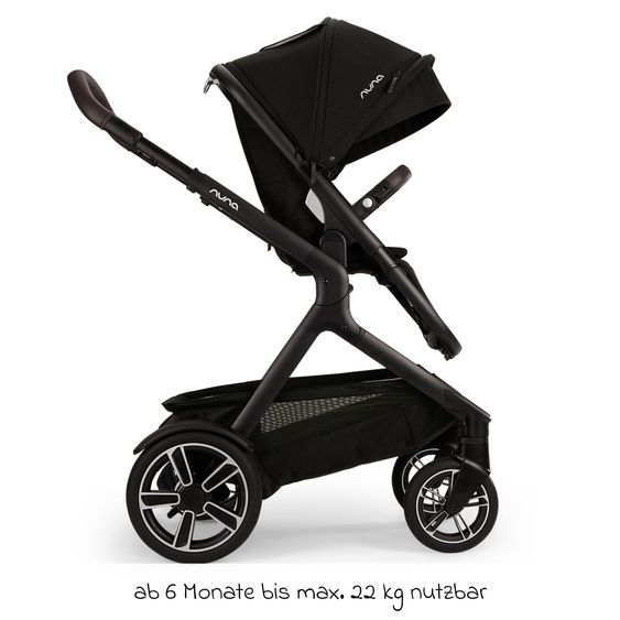 Nuna 2in1 Kombi-Kinderwagen-Set DEMI next bis 22 kg mit Babywanne, Adapter, Regenschutz & Spieltier - Caviar