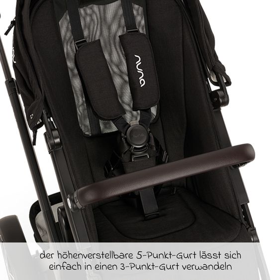 Nuna 2in1 Kombi-Kinderwagen-Set DEMI next bis 22 kg mit Babywanne, Adapter, Regenschutz & Spieltier - Caviar