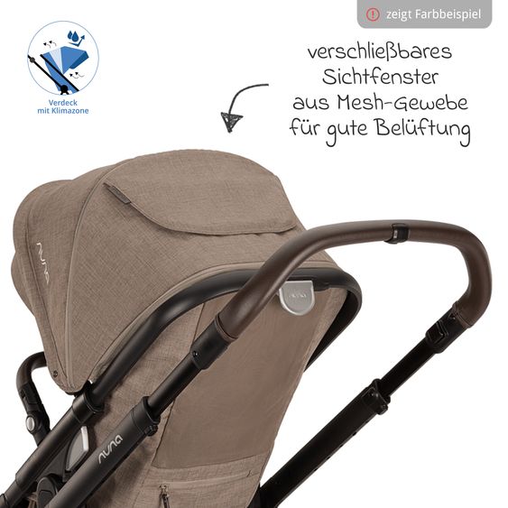 Nuna 2in1 Kombi-Kinderwagen-Set DEMI next bis 22 kg mit Babywanne, Adapter, Regenschutz & Spieltier - Caviar