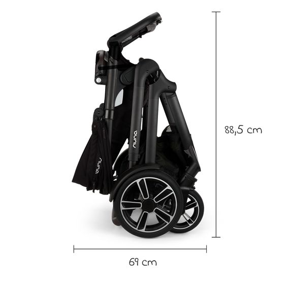 Nuna 2in1 Kombi-Kinderwagen-Set DEMI next bis 22 kg mit Babywanne, Adapter, Regenschutz & Spieltier - Caviar