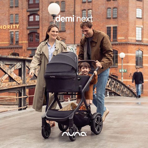 Nuna 2in1 Kombi-Kinderwagen-Set DEMI next bis 22 kg mit Babywanne, Adapter, Regenschutz & Spieltier - Caviar