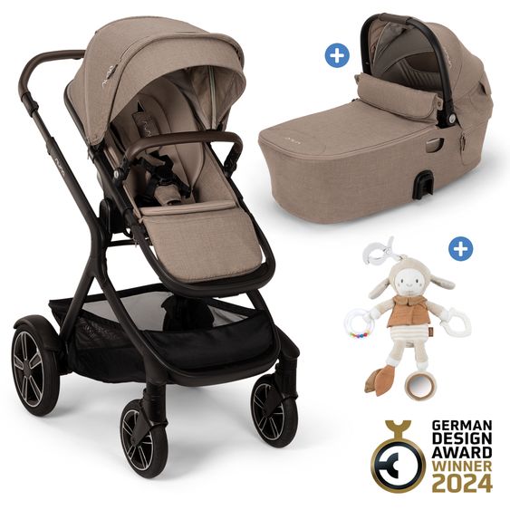 Nuna 2in1 Kombi-Kinderwagen-Set DEMI next bis 22 kg mit Babywanne, Adapter, Regenschutz & Spieltier - Cedar
