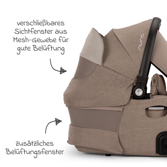 Nuna 2in1 Kombi-Kinderwagen-Set DEMI next bis 22 kg mit Babywanne, Adapter, Regenschutz & Spieltier - Cedar