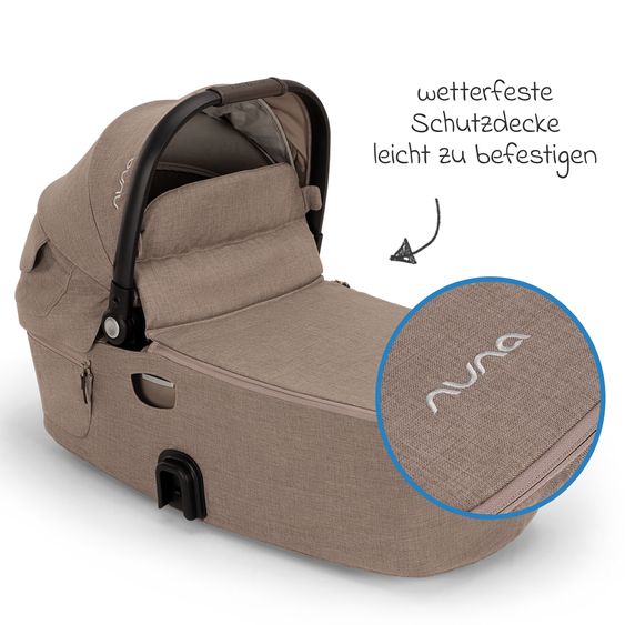 Nuna 2in1 Kombi-Kinderwagen-Set DEMI next bis 22 kg mit Babywanne, Adapter, Regenschutz & Spieltier - Cedar