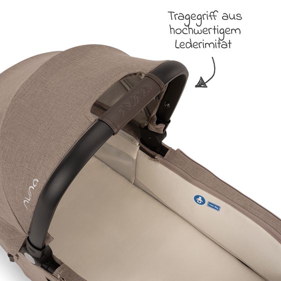 Nuna 2in1 Kombi-Kinderwagen-Set DEMI next bis 22 kg mit Babywanne, Adapter, Regenschutz & Spieltier - Cedar