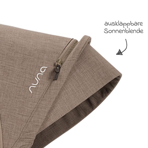 Nuna 2in1 Kombi-Kinderwagen-Set DEMI next bis 22 kg mit Babywanne, Adapter, Regenschutz & Spieltier - Cedar