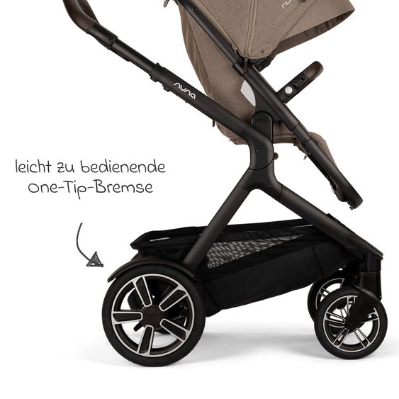 Nuna 2in1 Kombi-Kinderwagen-Set DEMI next bis 22 kg mit Babywanne, Adapter, Regenschutz & Spieltier - Cedar