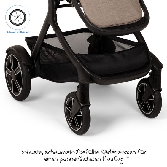 Nuna 2in1 Kombi-Kinderwagen-Set DEMI next bis 22 kg mit Babywanne, Adapter, Regenschutz & Spieltier - Cedar