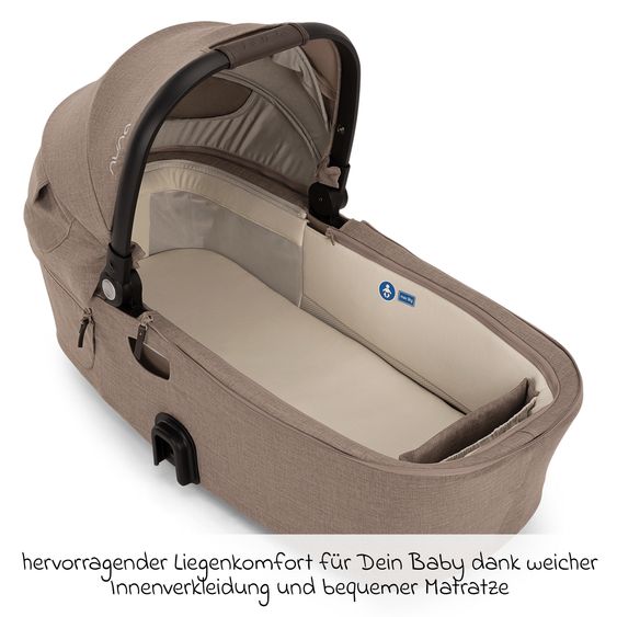 Nuna 2in1 Kombi-Kinderwagen-Set DEMI next bis 22 kg mit Babywanne, Adapter, Regenschutz & Spieltier - Cedar