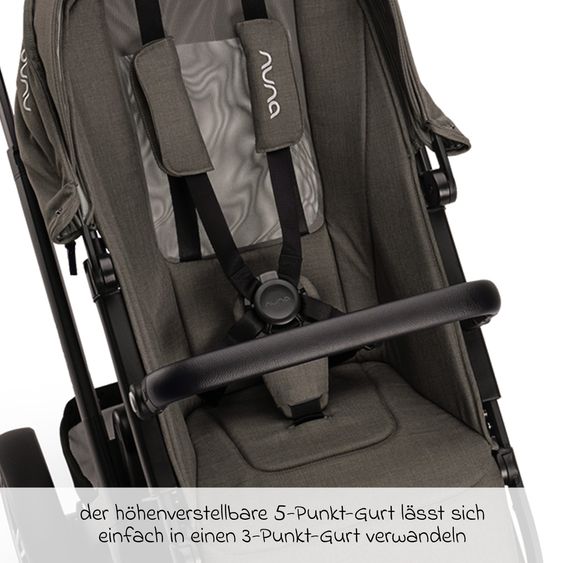 Nuna 2in1 baby carriage set DEMI next up to 22 kg with carrycot, adapter, raincover & play animal - Granite