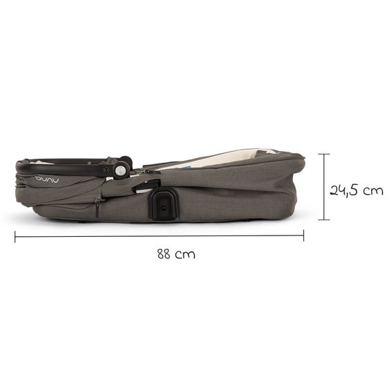 Nuna 2in1 baby carriage set DEMI next up to 22 kg with carrycot, adapter, raincover & play animal - Granite