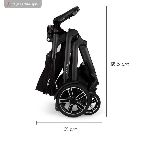 Nuna 2in1 baby carriage set DEMI next up to 22 kg with carrycot, adapter, rain cover & play animal - Pine