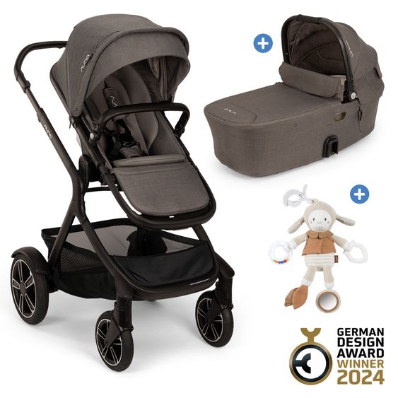 Nuna 2in1 Kombi-Kinderwagen-Set DEMI next bis 22 kg mit Babywanne, Adapter, Regenschutz & Spieltier - Thunder