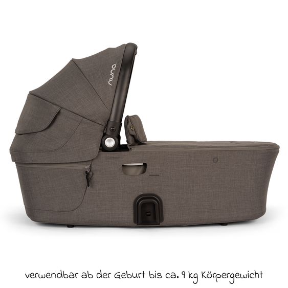 Nuna 2in1 Kombi-Kinderwagen-Set DEMI next bis 22 kg mit Babywanne, Adapter, Regenschutz & Spieltier - Thunder