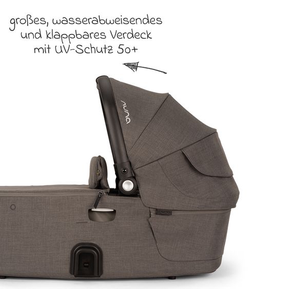 Nuna 2in1 Kombi-Kinderwagen-Set DEMI next bis 22 kg mit Babywanne, Adapter, Regenschutz & Spieltier - Thunder
