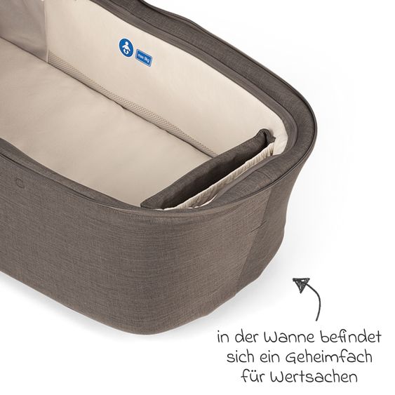 Nuna 2in1 Kombi-Kinderwagen-Set DEMI next bis 22 kg mit Babywanne, Adapter, Regenschutz & Spieltier - Thunder