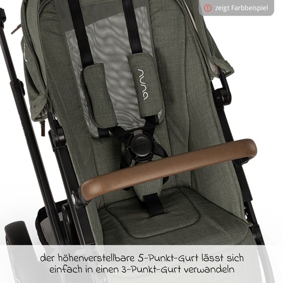 Nuna 2in1 Kombi-Kinderwagen-Set DEMI next bis 22 kg mit Babywanne, Adapter, Regenschutz & Spieltier - Thunder