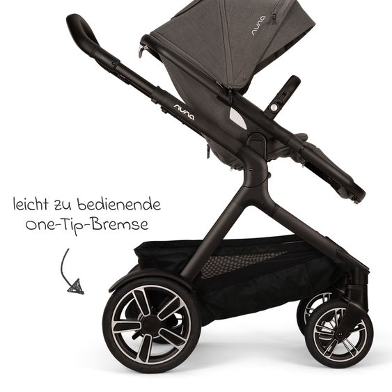 Nuna 2in1 Kombi-Kinderwagen-Set DEMI next bis 22 kg mit Babywanne, Adapter, Regenschutz & Spieltier - Thunder