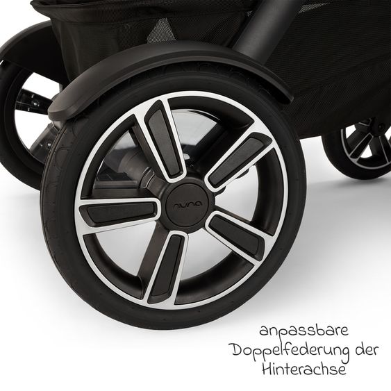 Nuna 2in1 Kombi-Kinderwagen-Set DEMI next bis 22 kg mit Babywanne, Adapter, Regenschutz & Spieltier - Thunder