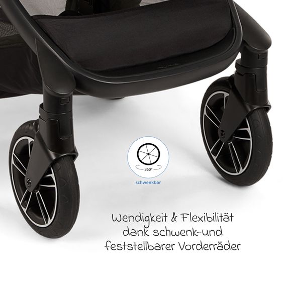 Nuna 2in1 Kombi-Kinderwagen-Set DEMI next bis 22 kg mit Babywanne, Adapter, Regenschutz & Spieltier - Thunder