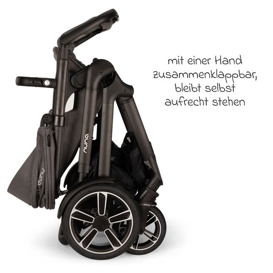 Nuna 2in1 Kombi-Kinderwagen-Set DEMI next bis 22 kg mit Babywanne, Adapter, Regenschutz & Spieltier - Thunder
