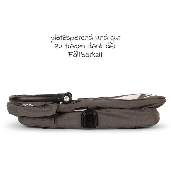 Nuna 2in1 Kombi-Kinderwagen-Set DEMI next bis 22 kg mit Babywanne, Adapter, Regenschutz & Spieltier - Thunder